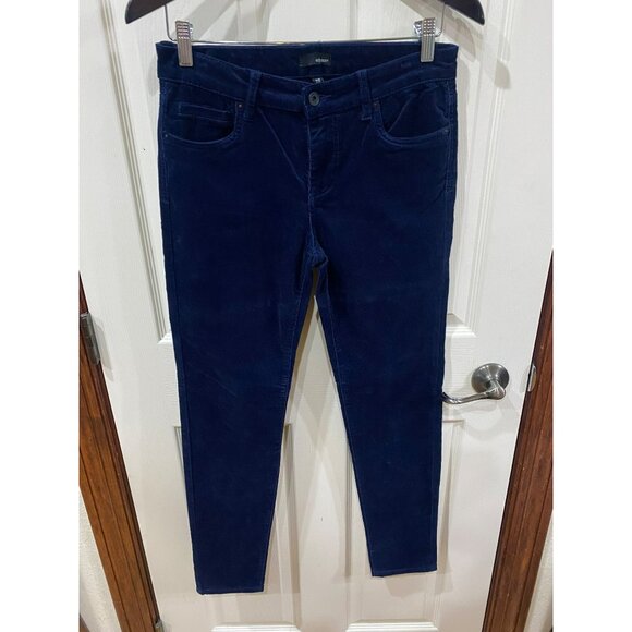 Edyson Womens Navy Blue Corduroy Hampton Skinny Pants Size 28 Like New - Picture 2 of 8